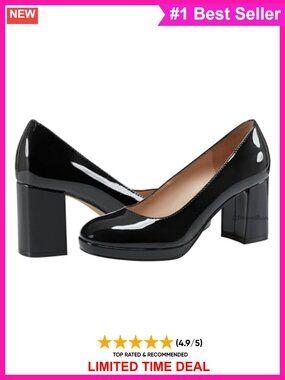 Bandolino Cooler Faux Patent Leather Slip-On Block Heel Pump